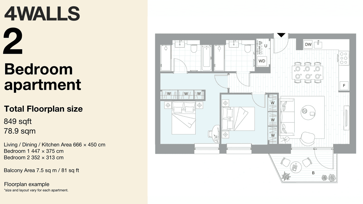 Floorplan 2 - 2 Bedroom Flat