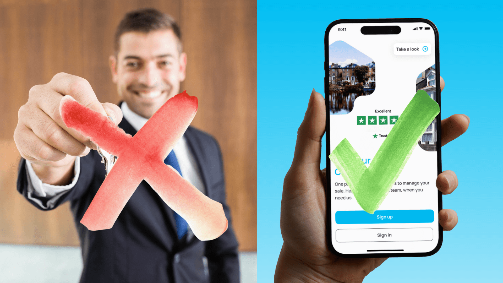 Pros and Cons Sign with 4walls and estate agent