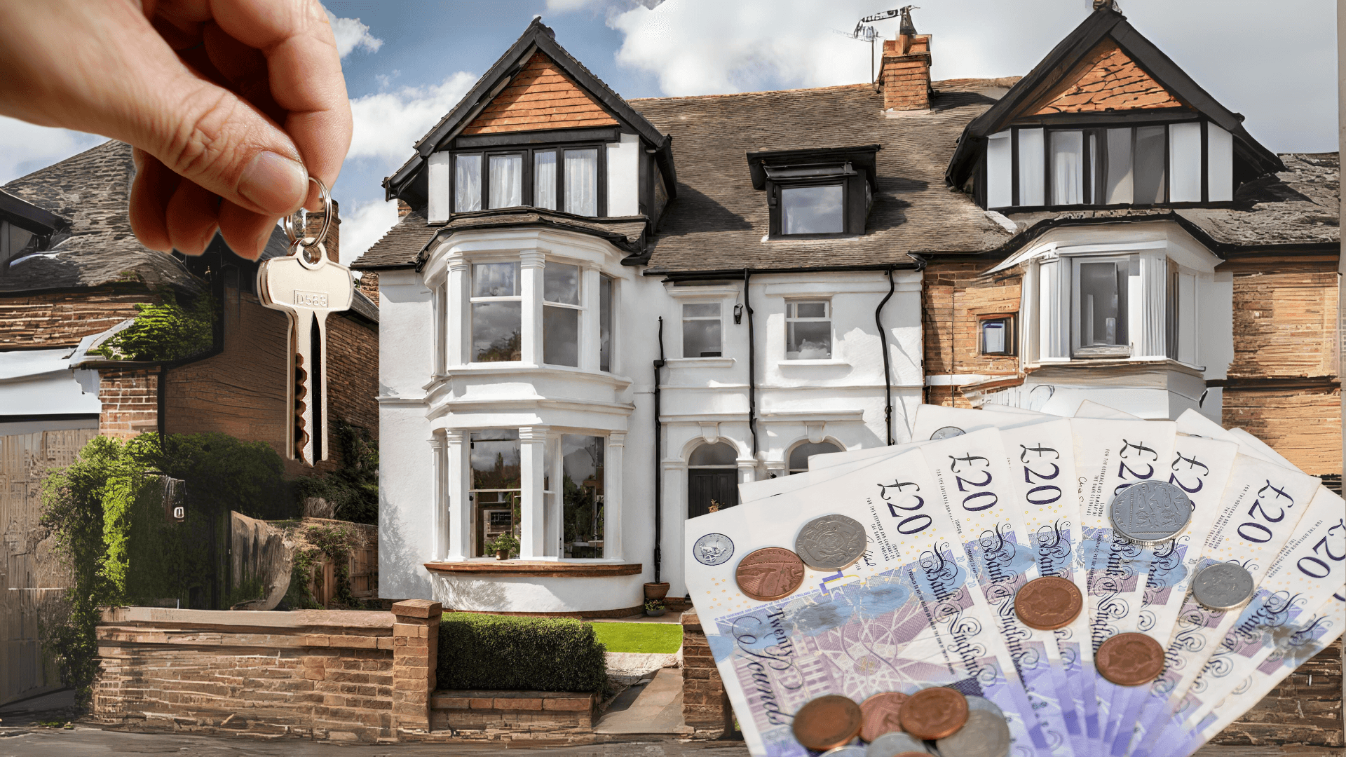 British house with money and keys